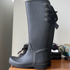 Coach Tristee black rubber rain boot